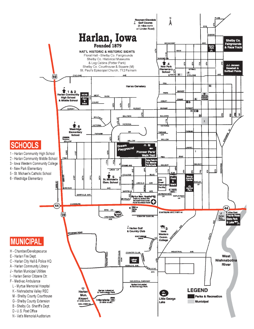 GENERIC MAP OF HARLAN, IOWA